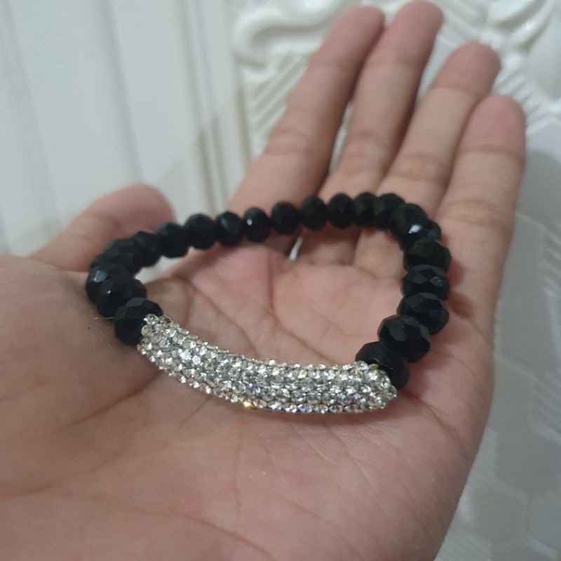 Gelang Kristal Kombinasi Berlian Sintetis