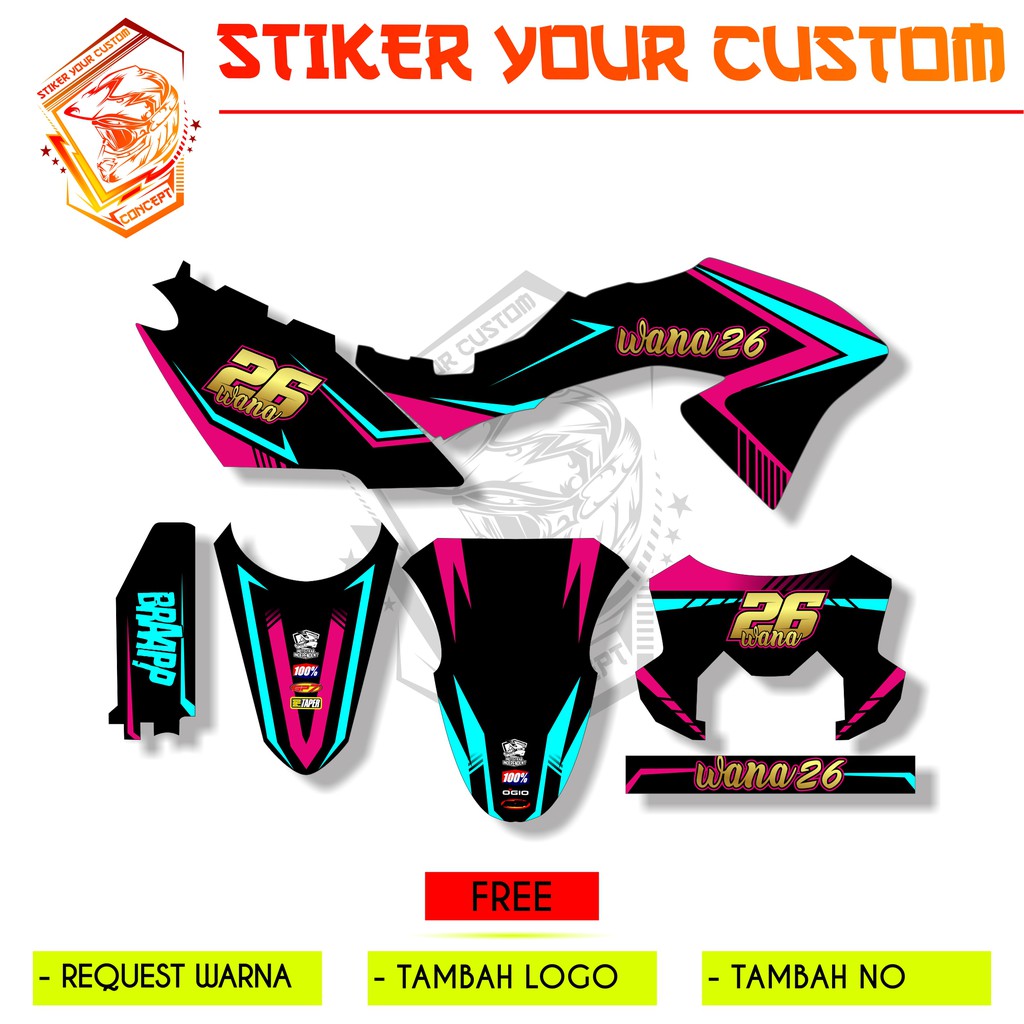 decal sticker klx 150 bf pink - aksesoris motor