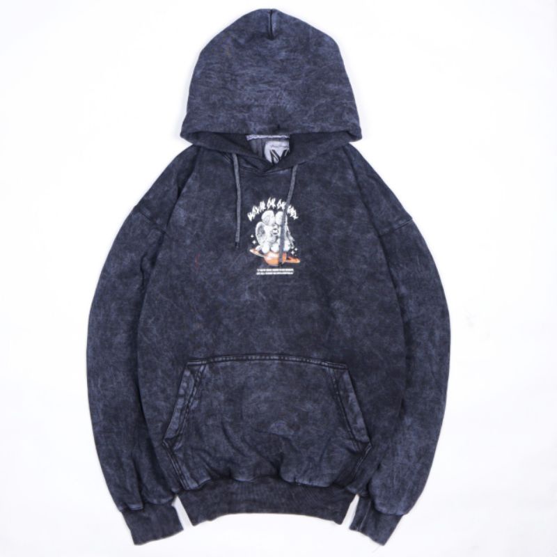 READY!!!SWEATER HOODIE SANDWASH M.A.A NAVY ANGEL FULLTAG &amp; LEBEL