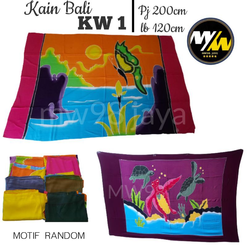 KAIN BALI KW1|KAIN PANTAI|TANPA RUMBAI/SARUNG BALI/BUNGA/PANTAI/KAIN BALI LUKIS
