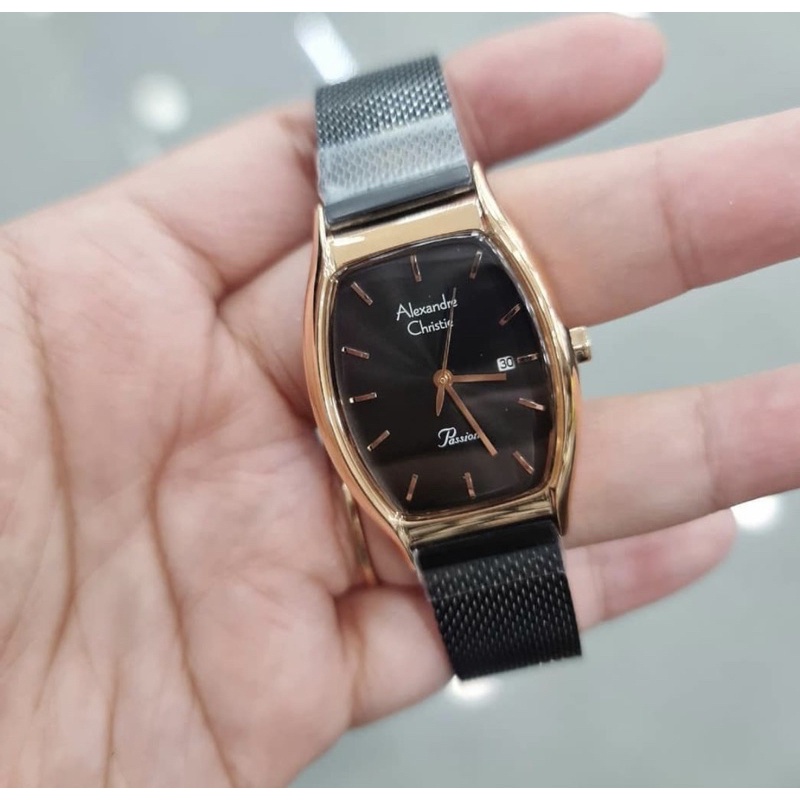 Jam Tangan Alexandre Christie Ac 2939 Original Black Rosegold Stainless
