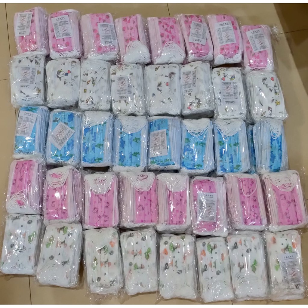 Masker Anak 3ply Chasa, full care Earloop Children Face Mask 1 Box 50pcs