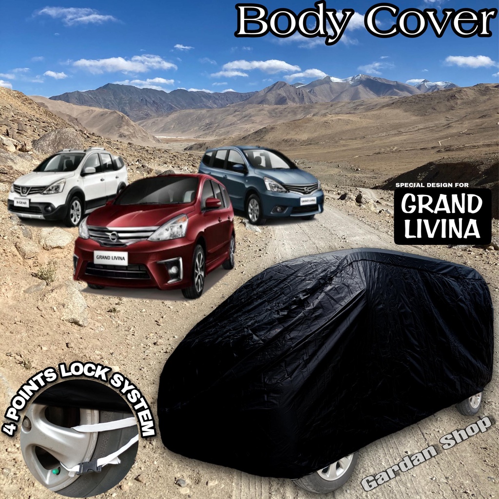 Sarung Mobil GRAND LIVINA Hitam POLOS Body Cover Grand Livina Full Black