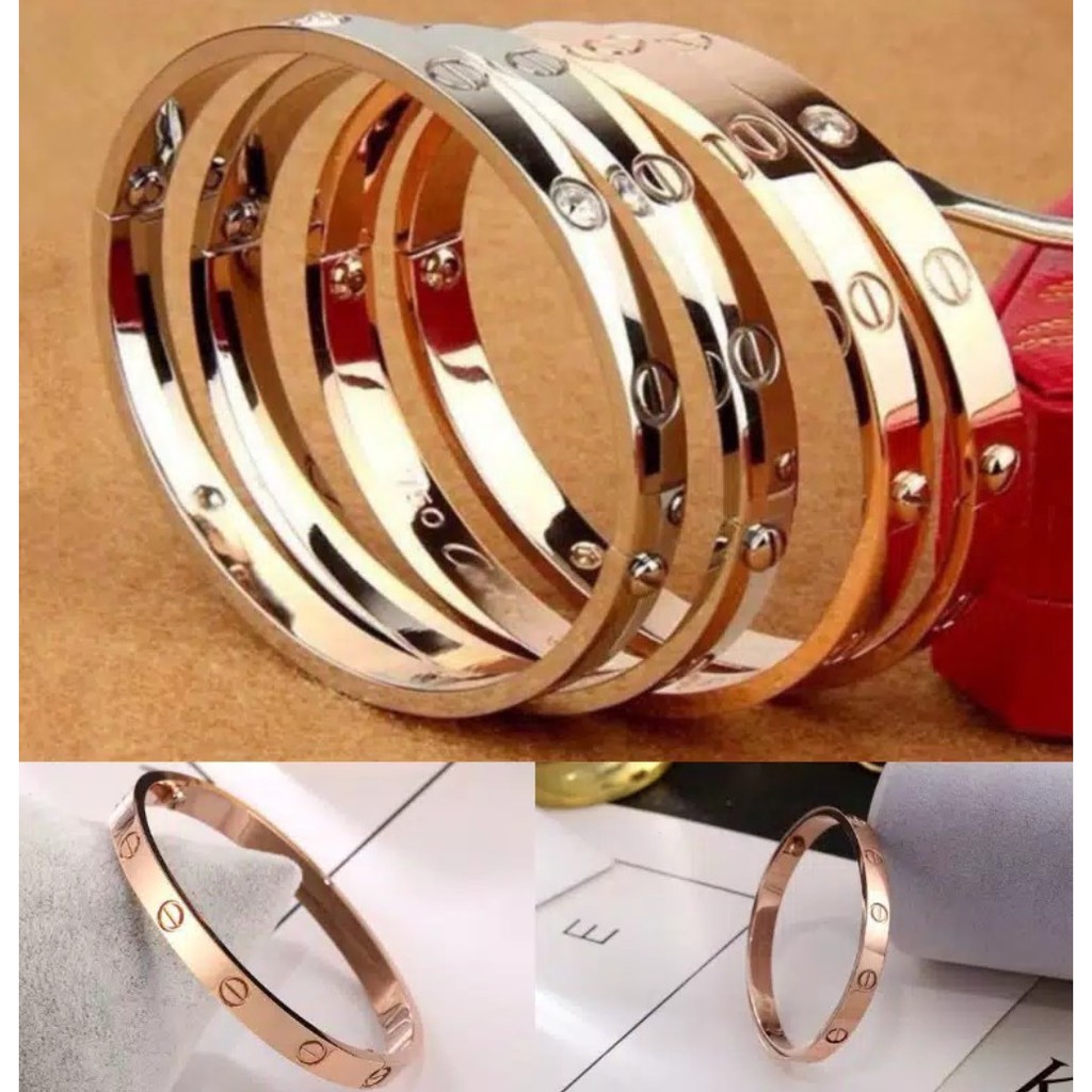 Gelang Tangan SKRUP DIAMOND Lapis Emas Korea Eropa Fashion Bangle Bracelet Model 2X POLISH!!