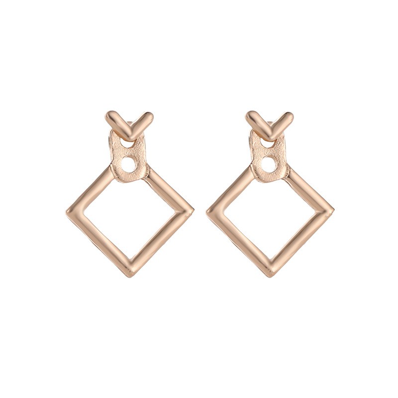 Anting mode Jepang dan Korea minimalis berbentuk geometris anting-anting berbentuk berlian