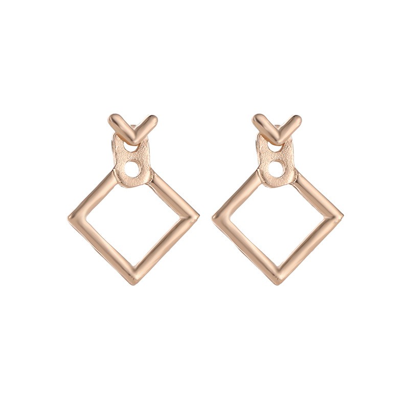 Anting mode Jepang dan Korea minimalis berbentuk geometris anting-anting berbentuk berlian