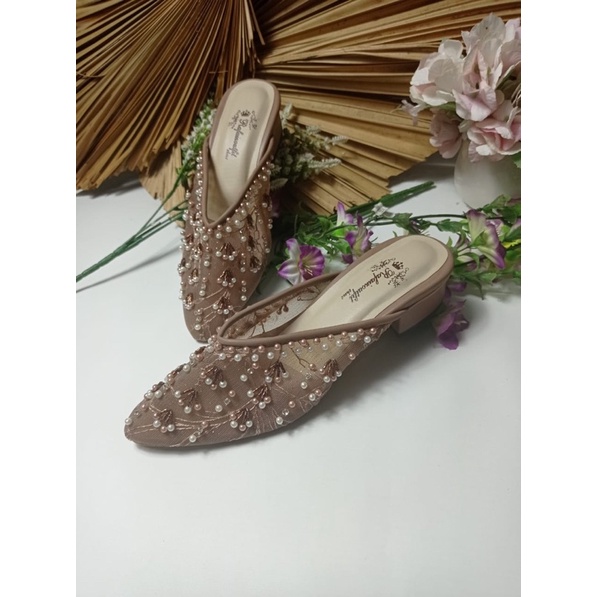 sepatu wedding Marrisa mocca tinggi 3cm tahu