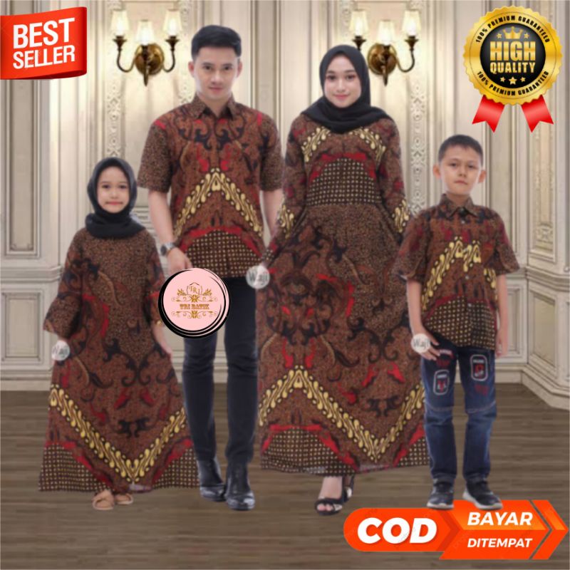 BATIK COUPLE KELUARGA MURAH - Sania Ruffle Batik Couple Ori STANDAR & JUMBO - Batik Pekalongan