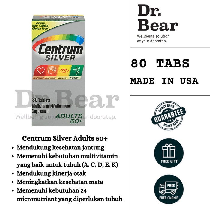 CENTRUM SILVER 50+ - 80TABS /MULTIVITAMIN/ IMUN/ JANTUNG/MATA