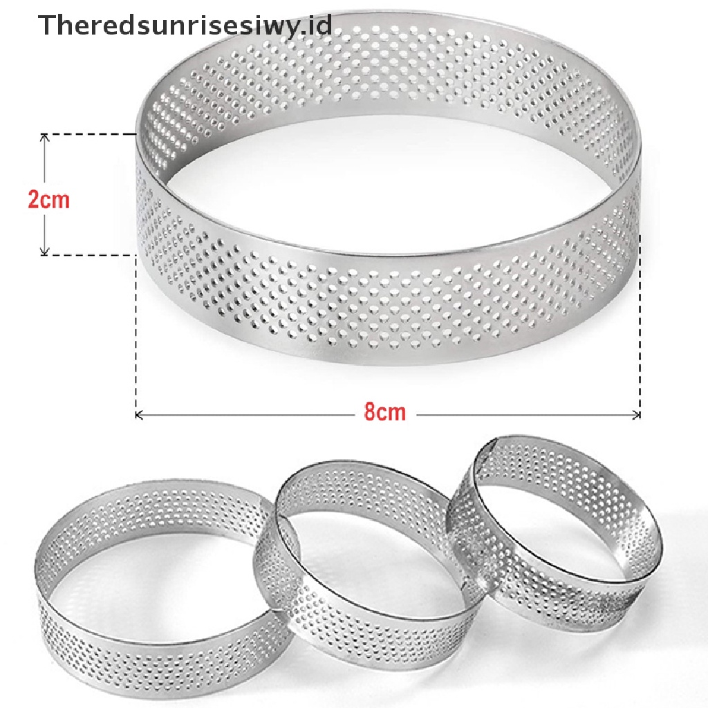 (Theredsunrisesiwy.Id) Cetakan Kue Tart / Pie Bentuk Bulat Bahan Stainless Steel