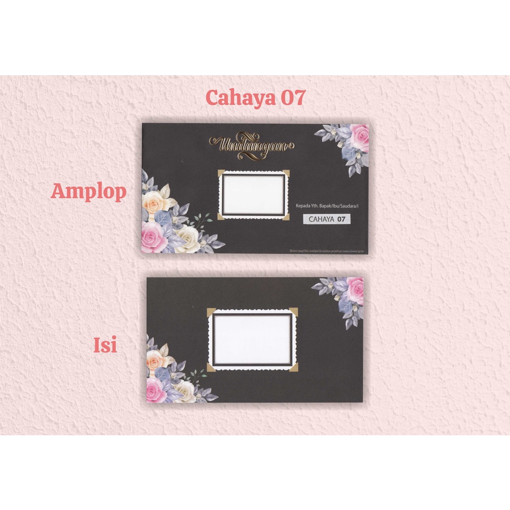 Cetak Kartu Undangan Pernikahan Mewah dan Elegan Model Amplop + Isi - Cahaya