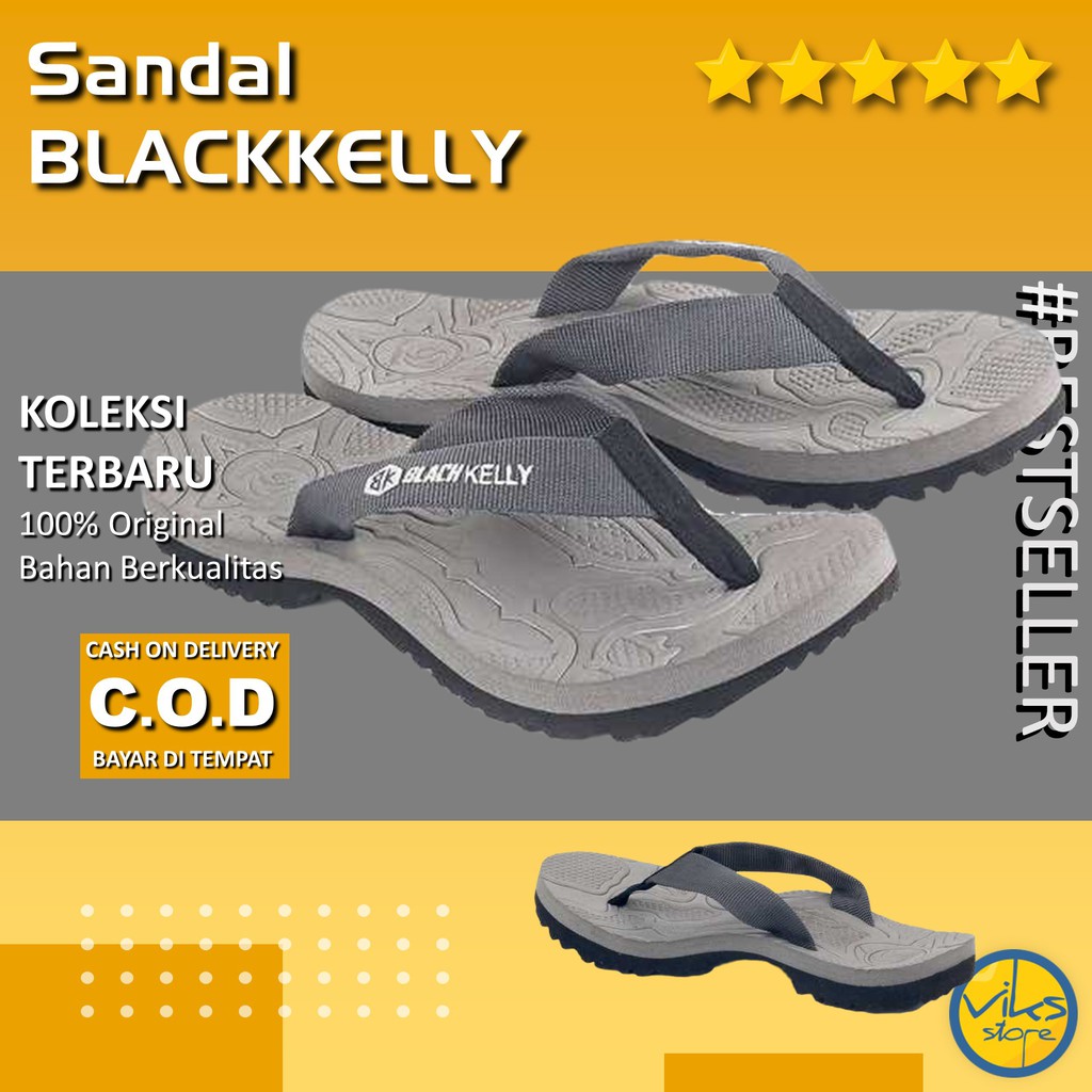 Sandal Gunung Pria Cowok Sendal Hiking Santai Casual Style Sendal Distro Fashion Blackkelly Original