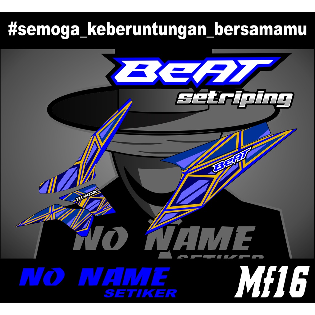 Striping Beat Karbu 2008 2009 2010 2011 2012 (mf16) Variasi Sticker Stiker Skotlet Motor Scotlite