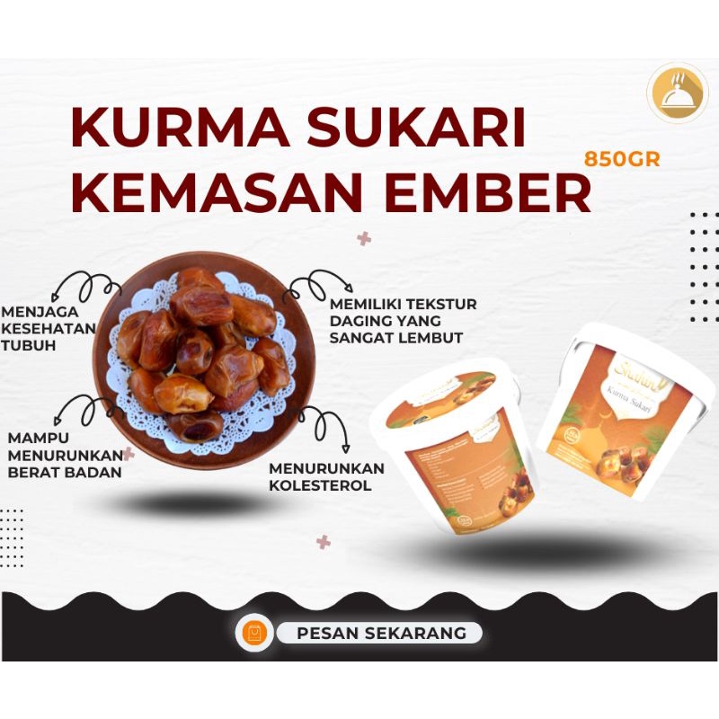 

Kurma Sukari Kemasan Ember 850gr Original Premium