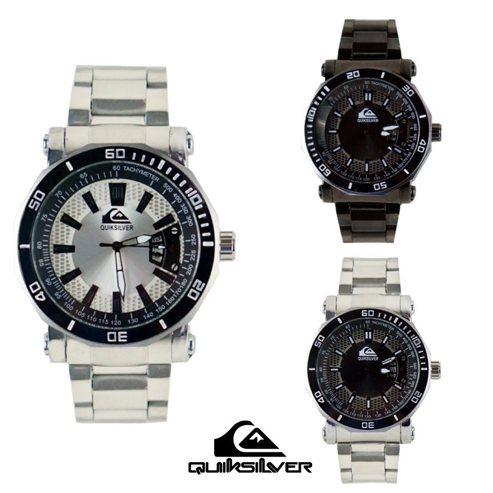 [ WBS ] JAM TANGAN MURAH PRIA PREMIUM QUICKSILVER QS TALI RANTAI  // QS020 WTS Grosir Jam Tangan