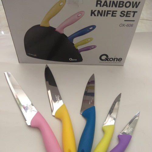 PISAU OXONE RAINBOW SET 6PCS / OX-606 PISAU DAPUR MURAH SET