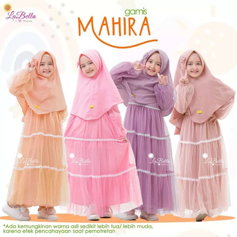 pakaian anak usia 7 sampai 13 tahun mahira syari kids gamis plus khimar gamis anak muslim gamis anak