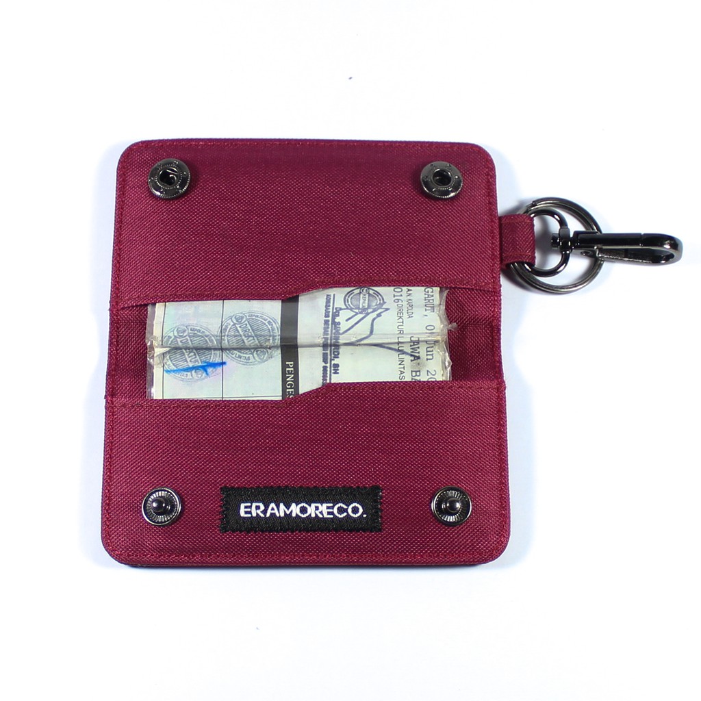 EMDS02 Dompet STNK Motor Mobil - gantungan kunci keychain merah marun