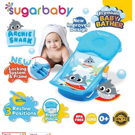 BABY BATHER | BATHTUB BAYI FREE BUBBLE Sugar Baby Deluxe Baby Bather / Bather Sugarbaby Mandi Bayi PREMIUM BABY BATHER