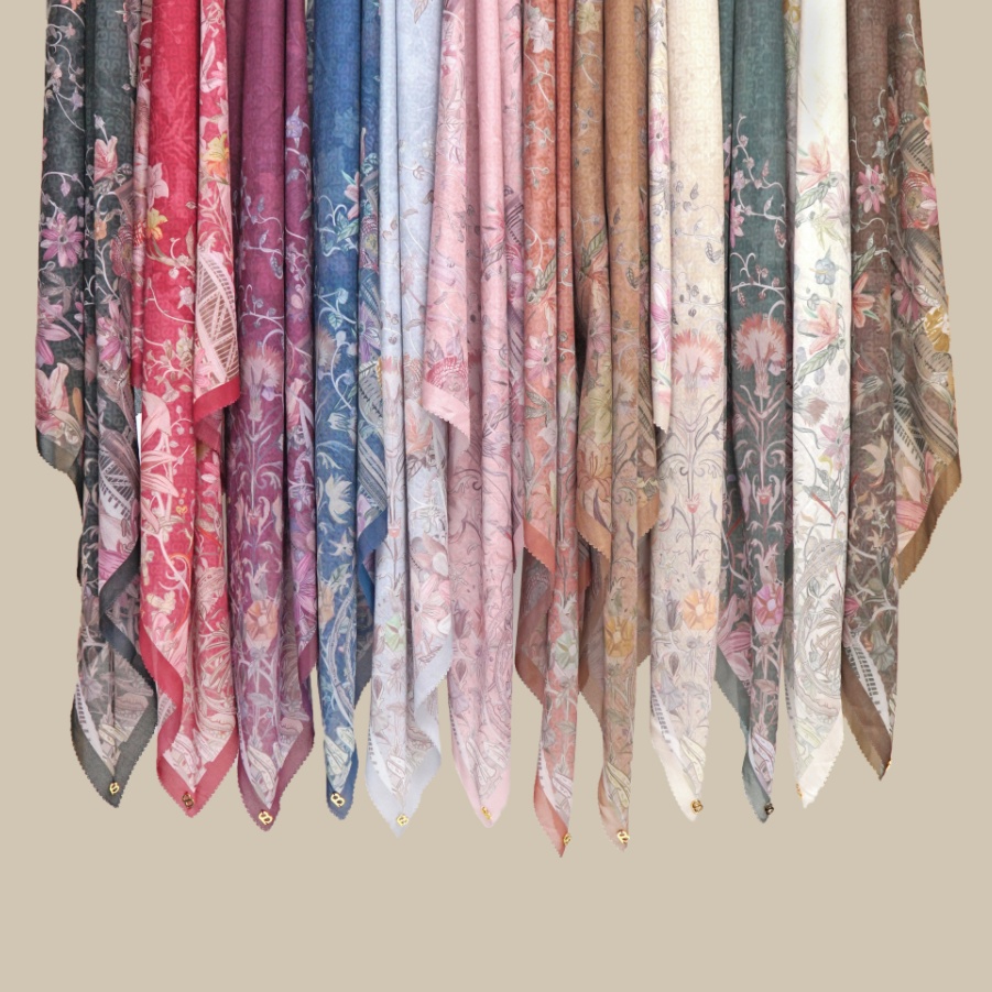 [READY SIAP KIRIM] Buttonscarves Dubai Series Vanilla, Ivory, Black, Ruby, Magenta, Milk Shake, Wate