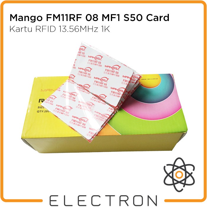 Mango FM11RF 08 MF1 S50 Card RFID 13.56MHz 1K Kartu Akses 1kB Absensi