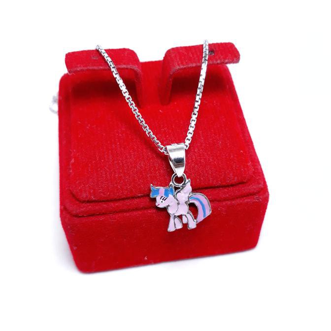 Sedia Kalung Anak Little Poni / Kuda Poni Perak Silver 925 Lapis Emas Putih