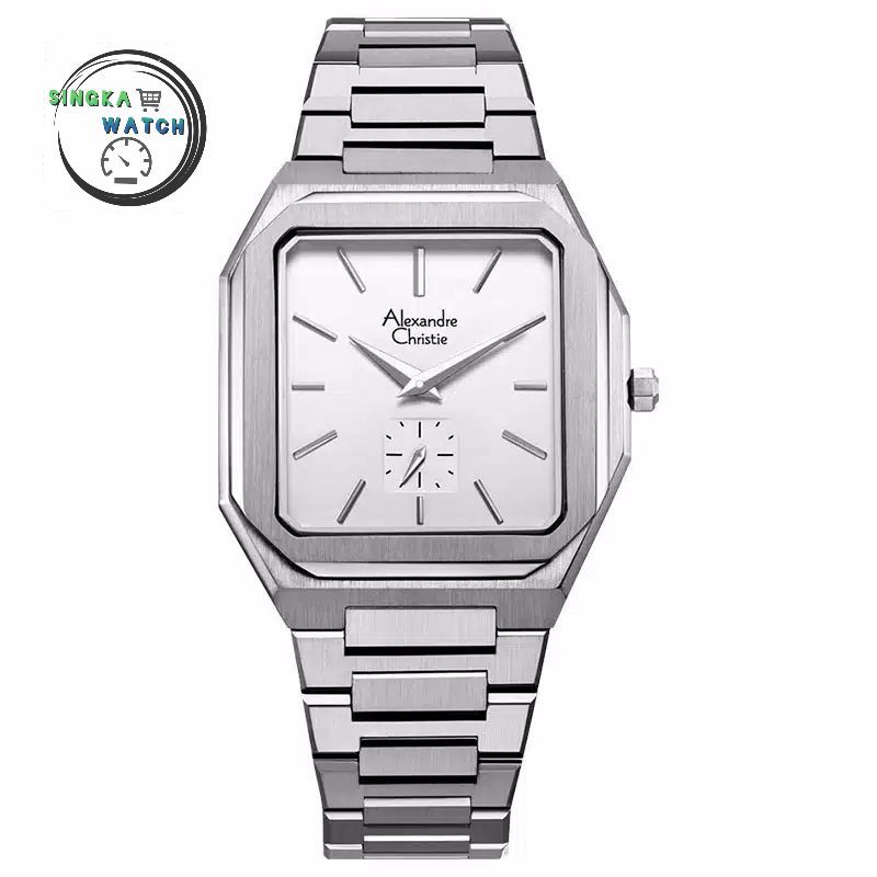 JAM TANGAN COWOK ALEXANDRECHRISTIE AC ORIGINAL SERI 8601MS SILVER PUTIH