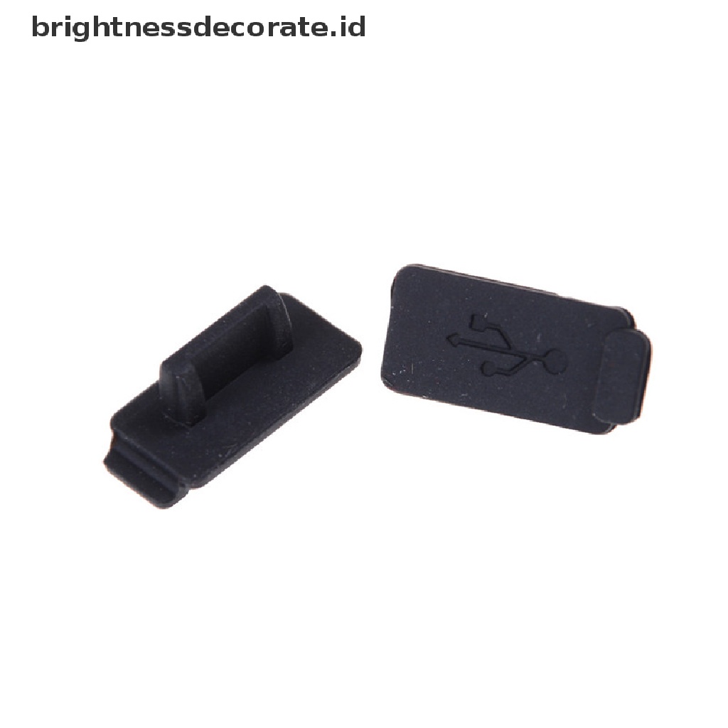 10pcs / Set Plug Usb Bahan Karet Silikon Warna Hitam Untuk Pc