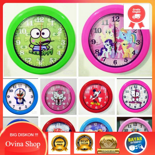 TERLARIS Jam Dinding Karakter Besar . Jam Dinding Bagus Murah 30 cm