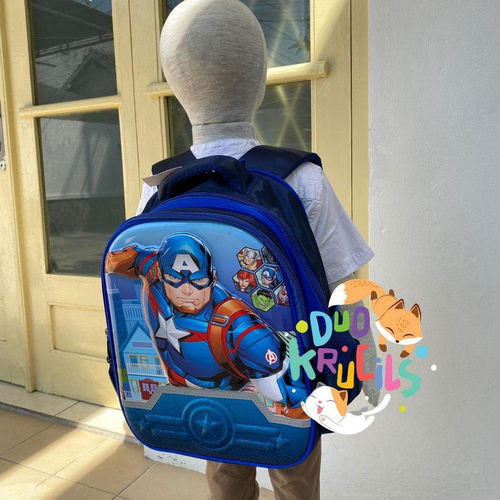 Tas Sekolah anak TK dan SD motif SUPERHERO import premium