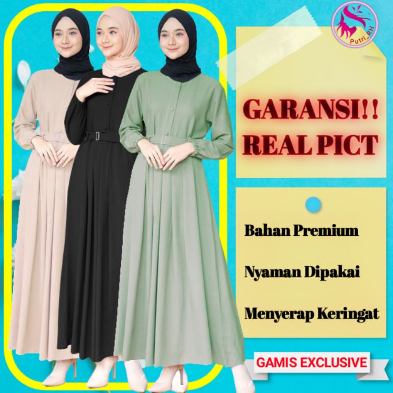 SETELAN BAJU GAMIS REMAJA WANITA SANTAI MUSLIM MUSLIMAH PESTA SYAR"I MOSCREPE