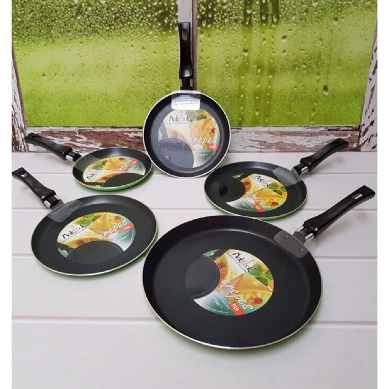 MAKCOOK Crepes Pan Maker Teflon Frypan Fry Pan Datar Untuk Membuat Crepes Kulit Lumpia Kue Dadar