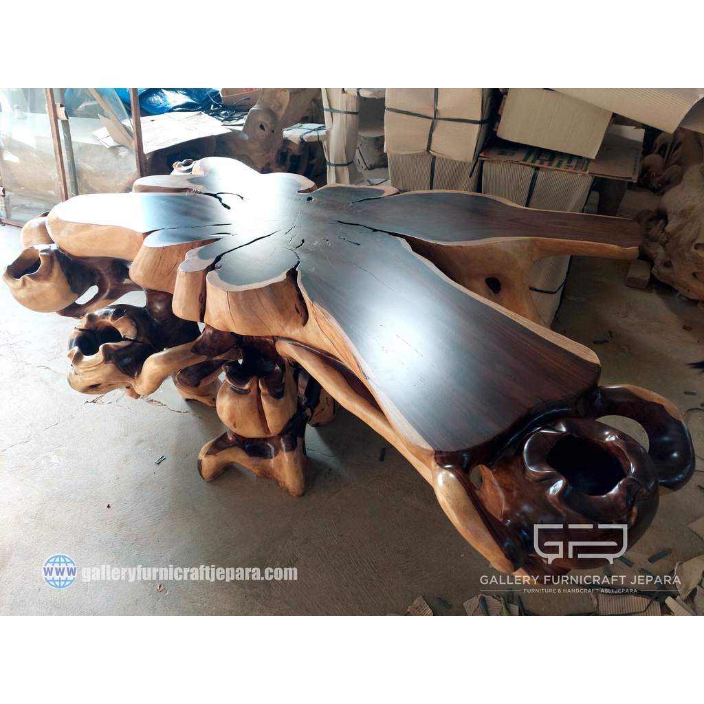 Meja Akar Kembang Sonokeling Solid 220cm