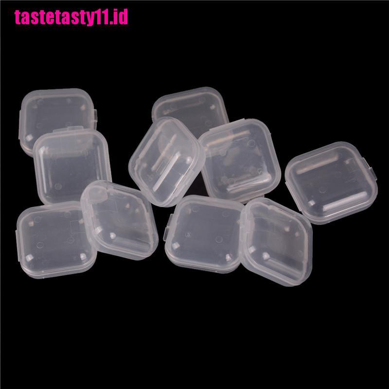 【TTID】10Pcs Mini Clear Plastic Small Box Jewelry Earplugs Container Storage Box