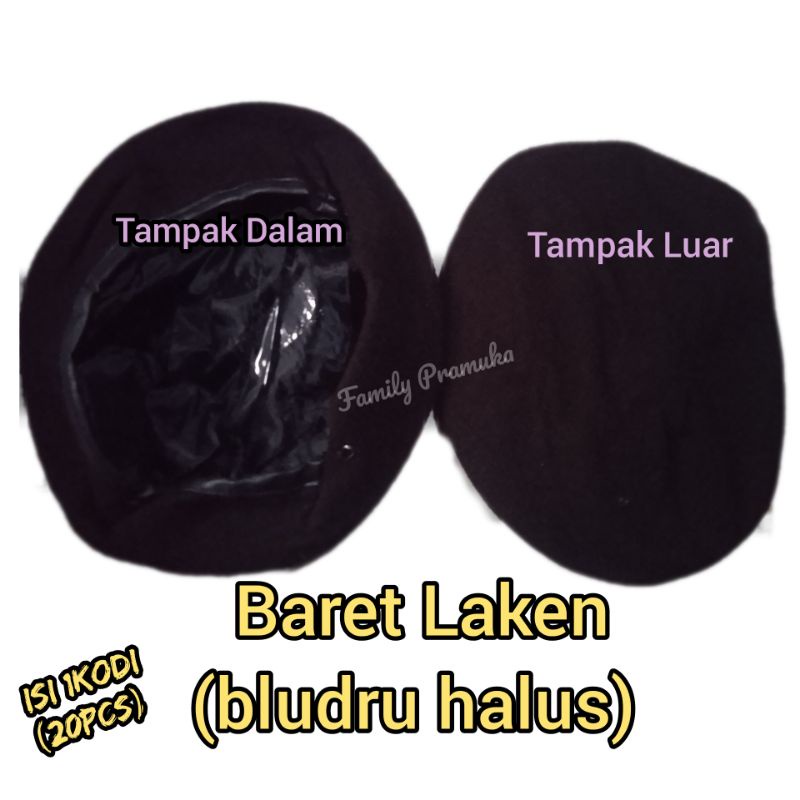 20biji Baret Laken halus / baret Pramuka / Topi Baret pria