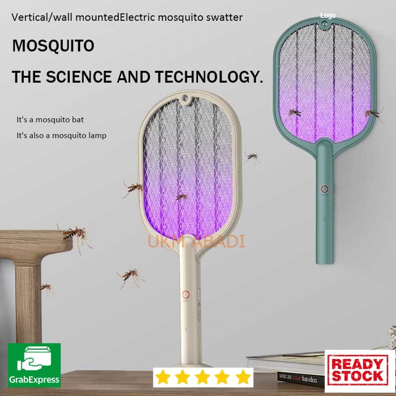 Raket Stand Nyamuk 2 in 1 Electric Mosquito Racket Rechargeable CE2