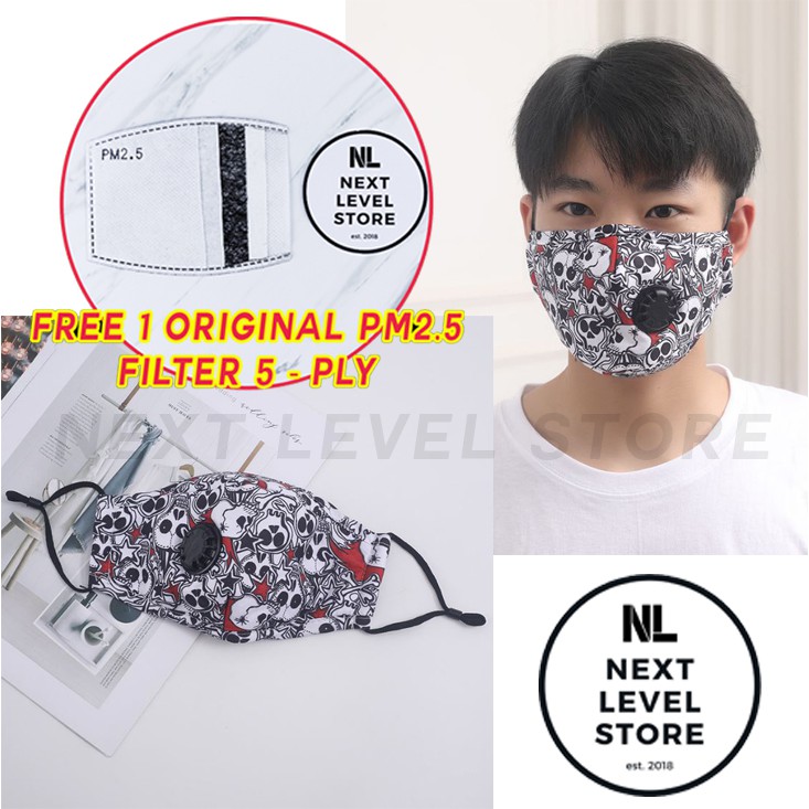 MASKER KAIN N95 KN95 COTTON MASK RESPIRATOR (FREE 1 FILTER PM2.5 ORIGINAL 5 PLY) ORIGINAL - WARNA PILIH DI VARIASI YA