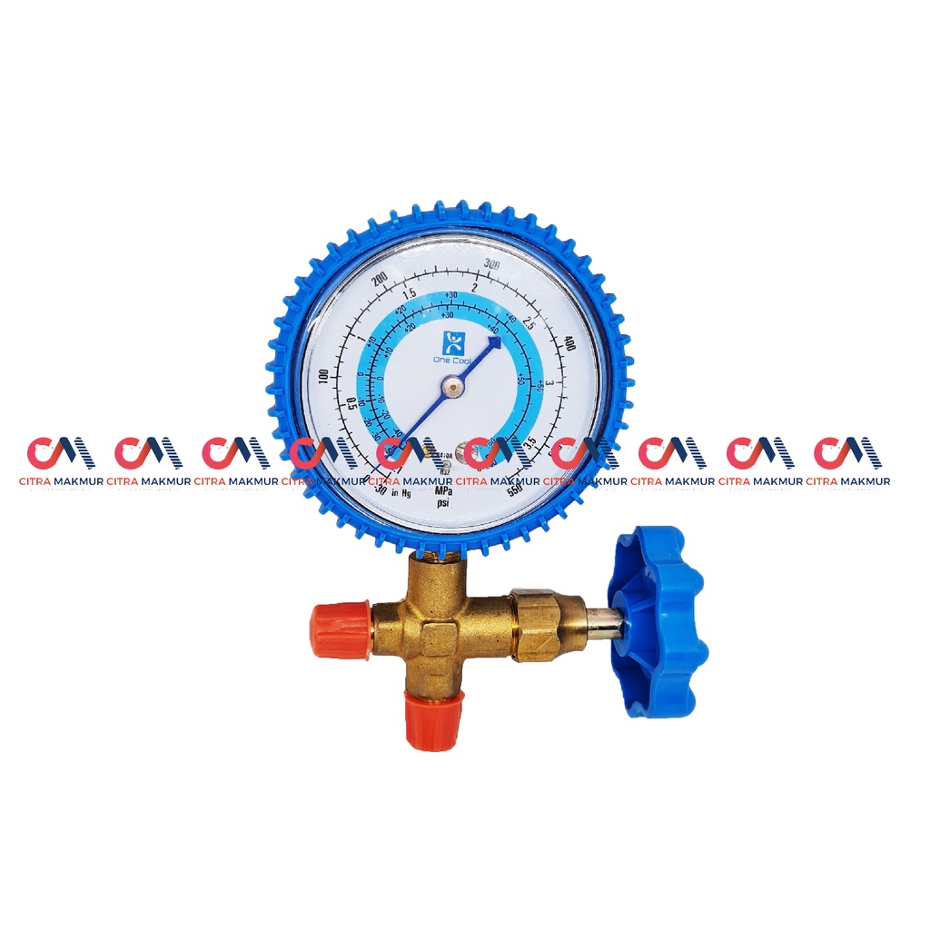 Manifold Single R410 R32 Alat Test Freon AC Kulkas Refrigrant R 32 410 R410a R22 dobel high low manifol BIru