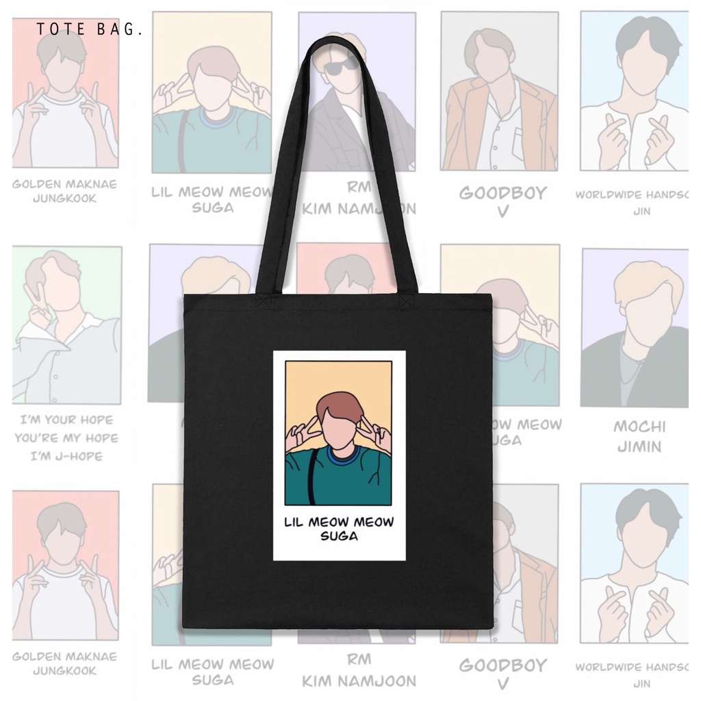 TOTE BAG BTS WORD / TAS SANTAI / TAS KULIAH / BAHAN KANVAS / SOUVENIR