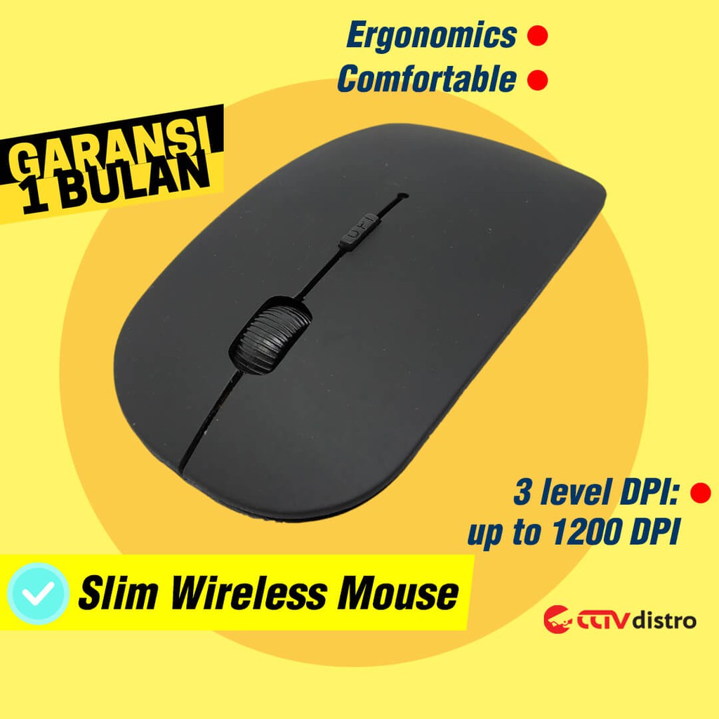 W102 Mouse Wireless Laptop Komputer Nirkabel USB 2.4GHz Portable Murah Mose Wireles Garansi 1 Bulan