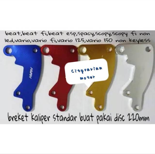 Dudukan Breket Kaliper Standar Honda Yamaha Beat Scoopy Vario New Mio Fino Mio j Soul Piringan 220mm