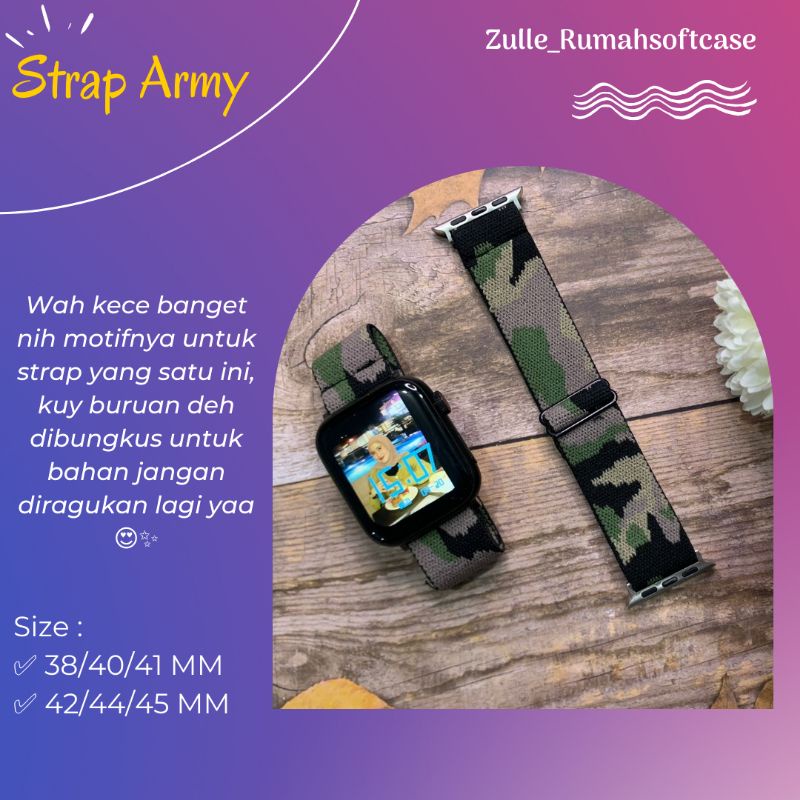 STRAP ARMY IWATCH IWO SMARTWATCH JAM TANGAN