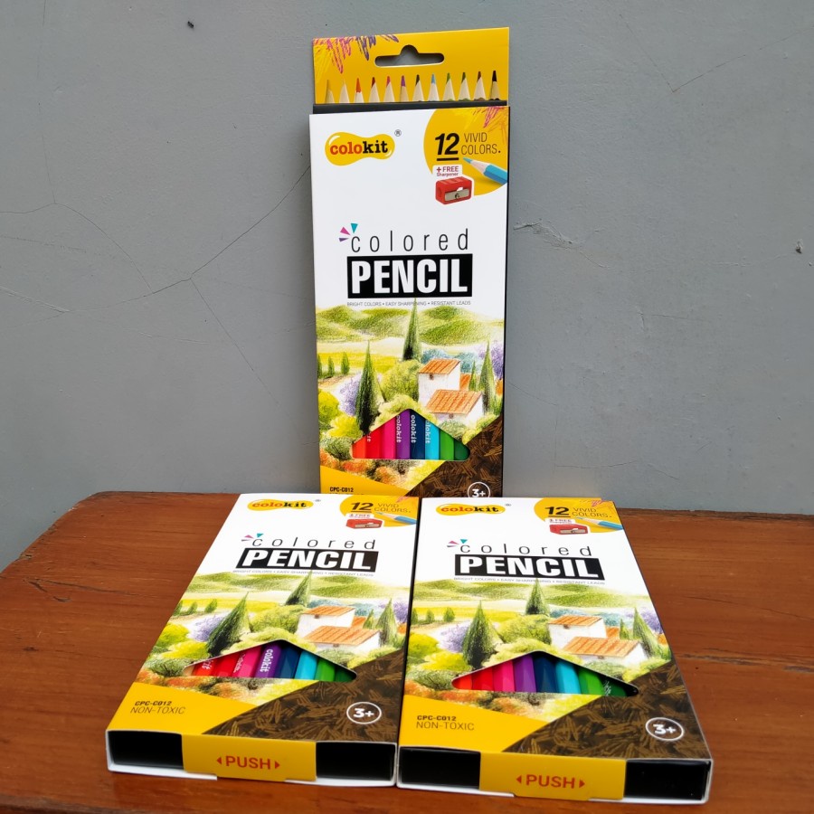 

Pensil warna colokit 12 warna free sharpencer satu set