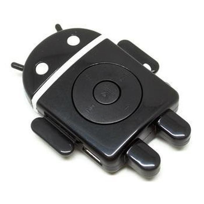 Android Robot MP3 Player TF card with Small Clip - Black