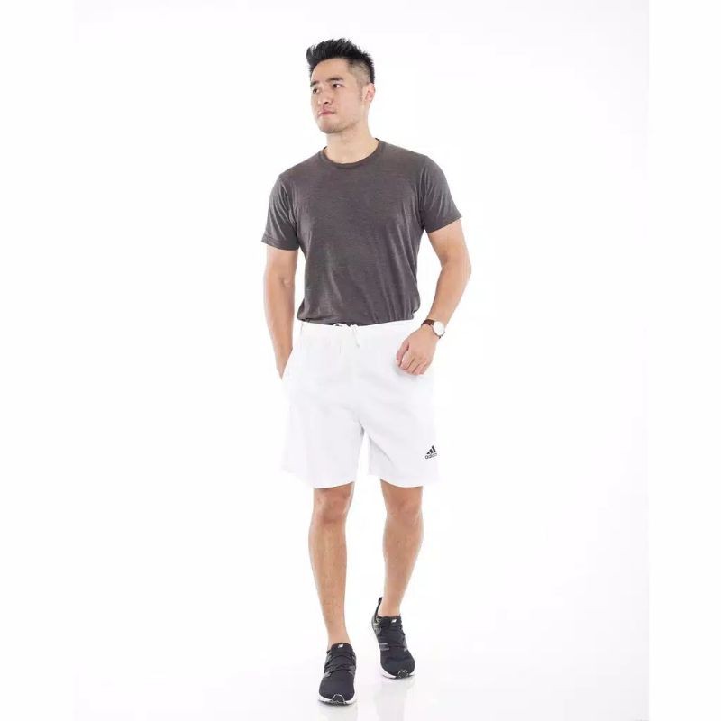 Celana pendek sport pria gym adiddas putih | Celana olahraga pendek badminton bulutangkis kolor pria-2
