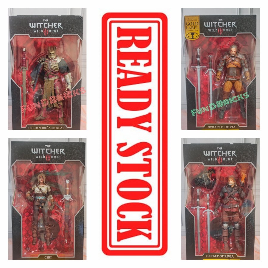 Mcfarlane The Witcher Wild Hunt Geralt of Rivia Ciri Eredin Gold Label