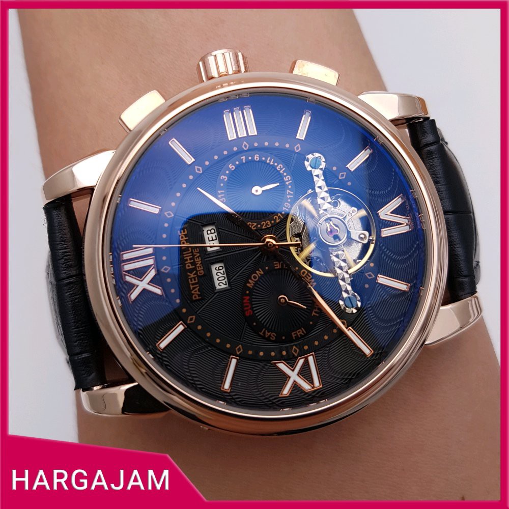 Jam Tangan Pria Automatic Patek Philippe P1459 Leather Strap by hargajam cowok matic fashion