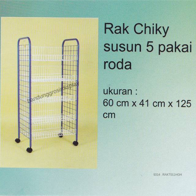 Rak Chiky Susun 5 Pakai Roda Rak Supermarket Serbaguna Keranjang Chiki Rak Makanan - BH