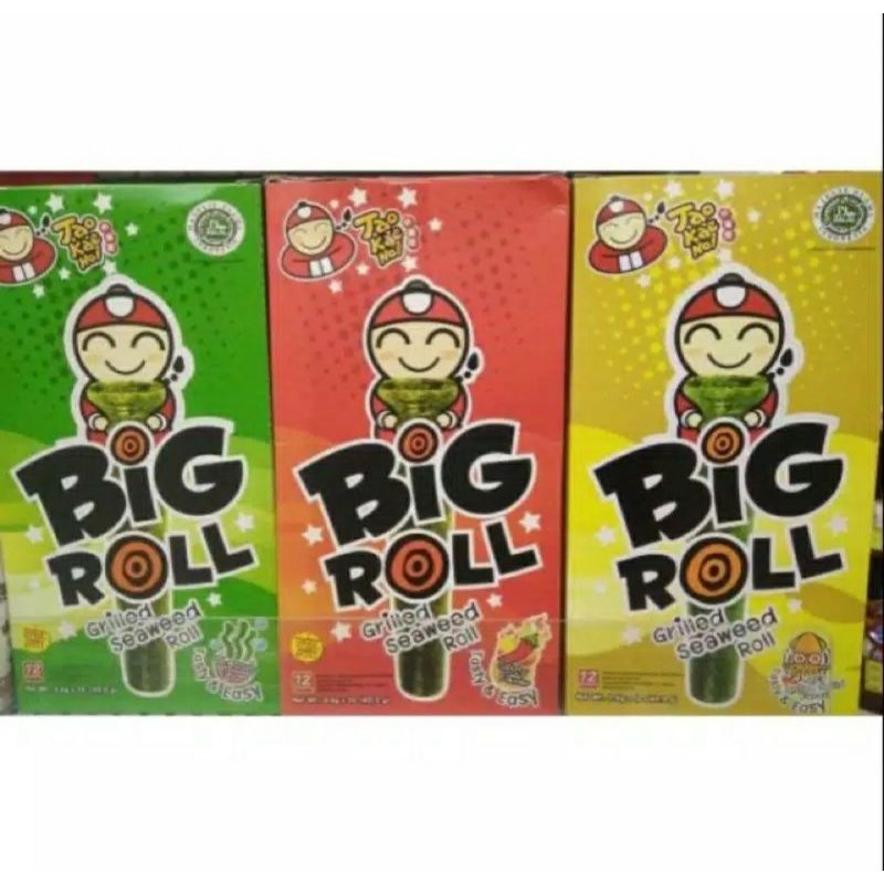 

1 BOX Tao Kae Noi Big Roll 12 × 3,6 gr ( 1 box isi 12 pcs ) Snack Rumput Laut