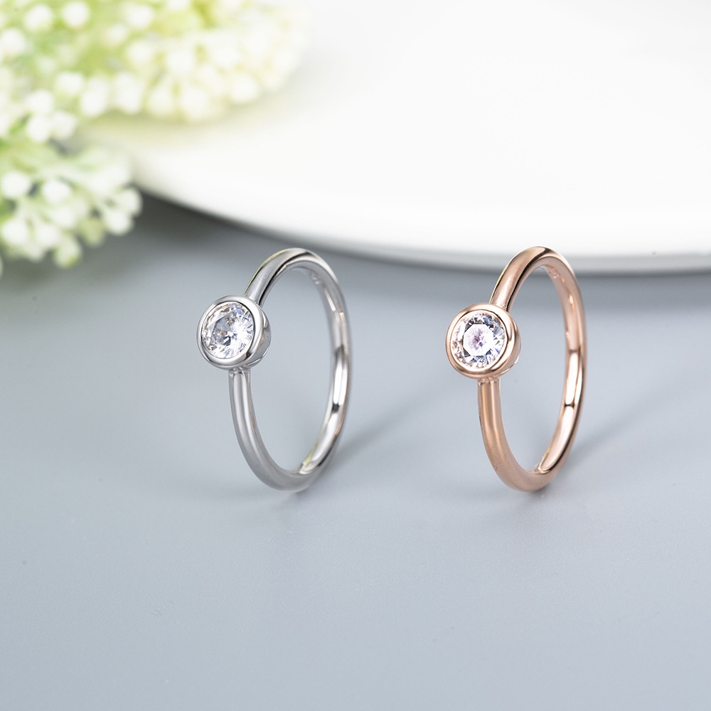 Cincin Sterling Silver 925 Dengan Cubic Zirconia Untuk Wanita